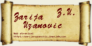 Zarija Uzanović vizit kartica